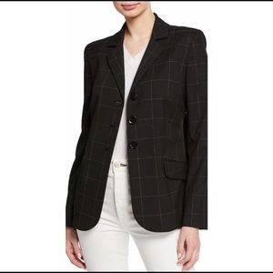 Elie Tahari Camilla Grid Pattern Jacket Blazer